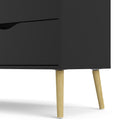 Oslo Black & Oak Finish 4 Chest Of Drawers