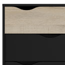Oslo Black & Oak Finish 4 Chest Of Drawers