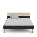 Oslo Euro Black & Oak Finish King Size Bed
