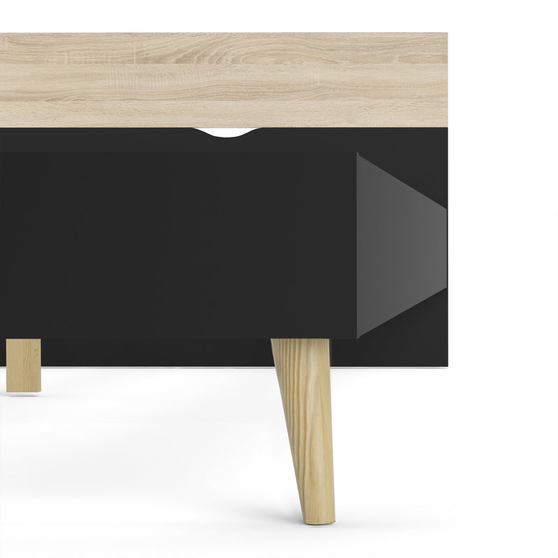 Oslo Euro Black & Oak Finish King Size Bed