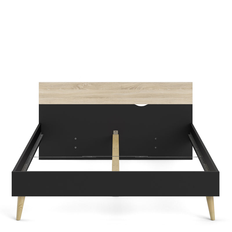Oslo Euro Black & Oak Finish King Size Bed