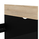 Oslo Euro Black & Oak Finish Wood Single Bed