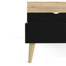 Oslo Euro Black & Oak Finish Wood Single Bed
