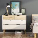 Oslo White and Oak 4 Drawer Chest by Lavishway | Chest Of Drawers-41982