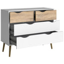 Oslo White and Oak 4 Drawer Chest by Lavishway | Chest Of Drawers-41984
