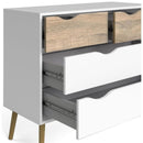 Oslo White and Oak 4 Drawer Chest by Lavishway | Chest Of Drawers-41986