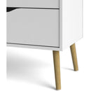 Oslo White and Oak 4 Drawer Chest by Lavishway | Chest Of Drawers-41988