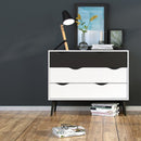 Oslo White and Black Matt 4 Drawer Chest by Lavishway | Chest Of Drawers-43978
