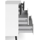 Oslo White and Black Matt 4 Drawer Chest by Lavishway | Chest Of Drawers-43981