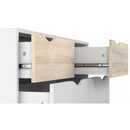Oslo White and Oak 5 Drawer Chest by Lavishway | Chest Of Drawers-41935