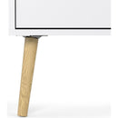 Oslo White and Oak 5 Drawer Chest by Lavishway | Chest Of Drawers-41936