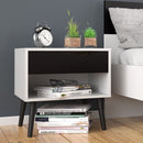 Oslo White and Black Matt Bedside Cabinet by Lavishway | Bedside Tables-43995
