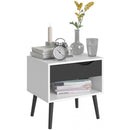 Oslo White and Black Matt Bedside Cabinet by Lavishway | Bedside Tables-43998