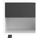 Oslo White and Black Matt Bedside Cabinet by Lavishway | Bedside Tables-43999