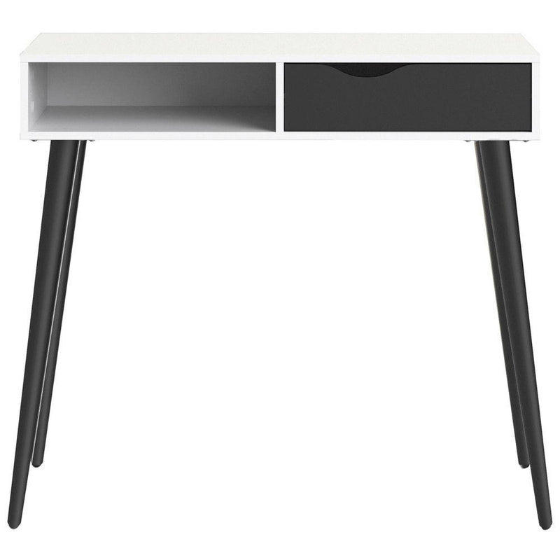 Oslo White & Black Matt Console Table by Lavishway | Hallway Console Table-41944