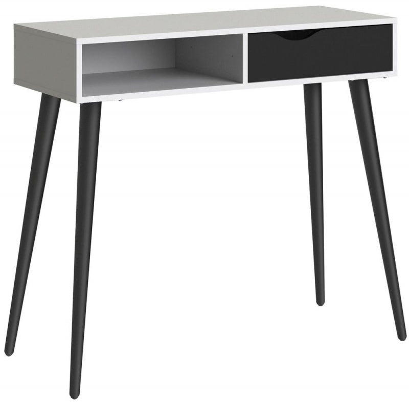 Oslo White & Black Matt Console Table by Lavishway | Hallway Console Table-41945