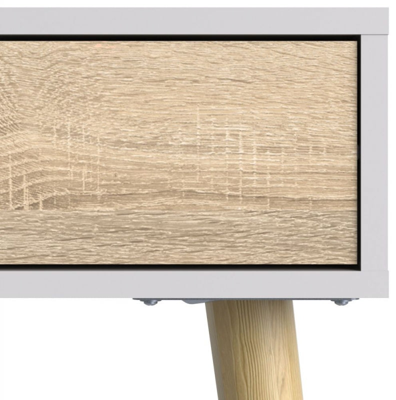 Oslo White & Oak Finish Console Table by Lavishway | Hallway Console Table-41885