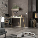 Oslo 2 Drawers White & Oak Desk by Lavishway | -41899