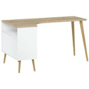 Oslo 2 Drawers White & Oak Desk by Lavishway | -41903