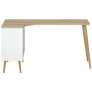 Oslo 2 Drawers White & Oak Desk by Lavishway | -41904