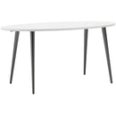 Oslo White and Black Matt Oval Dining Table by Lavishway | Dining Tables-41887