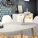 Oslo White and Oak Oval Dining Table by Lavishway | Dining Tables-41915