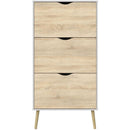 Oslo White and Oak Shoe Cabinet by Lavishway | Shoe Cabinets-41855
