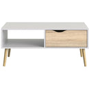 Oslo White & Oak Finish Storage Coffee Table by Lavishway | Coffee Tables-41940
