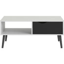 Oslo White & Black Matt Storage Coffee Table by Lavishway | Coffee Tables-41926