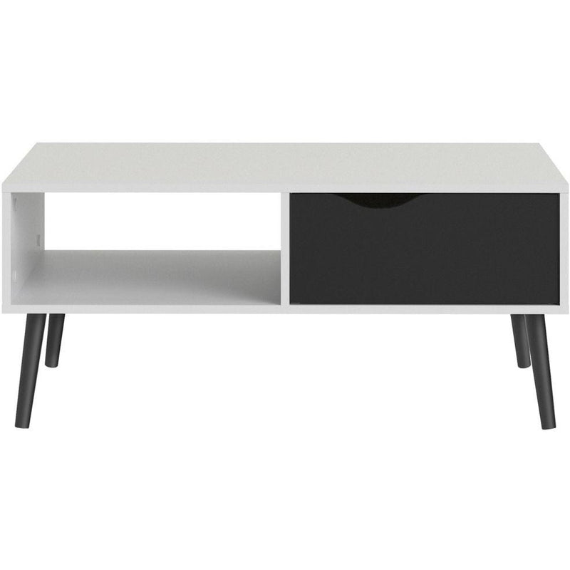 Oslo White & Black Matt Storage Coffee Table by Lavishway | Coffee Tables-41926
