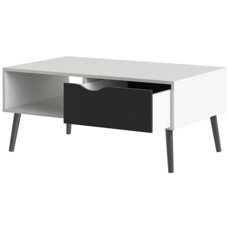 Oslo White & Black Matt Storage Coffee Table by Lavishway | Coffee Tables-41928
