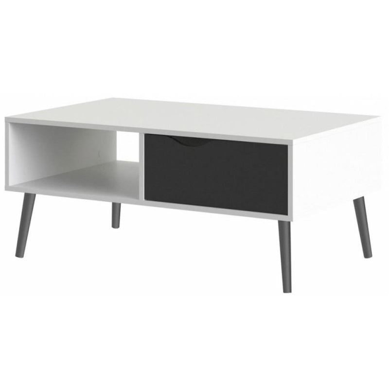 Oslo White & Black Matt Storage Coffee Table by Lavishway | Coffee Tables-41927