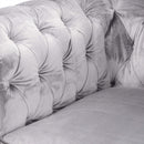 Oxford Grey Velvet Chesterfield Armchair by Lavishway | Velvet Sofa-51185