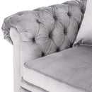 Oxford Grey Velvet Chesterfield 3 Seater Sofa by Lavishway | Velvet Sofa-51177