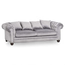 Oxford Grey Velvet Chesterfield 3 Seater Sofa by Lavishway | Velvet Sofa-51176