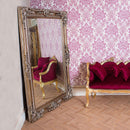 Paige Antique Silver Finish Floor Mirror by Lavishway | Floor Mirrors-24302