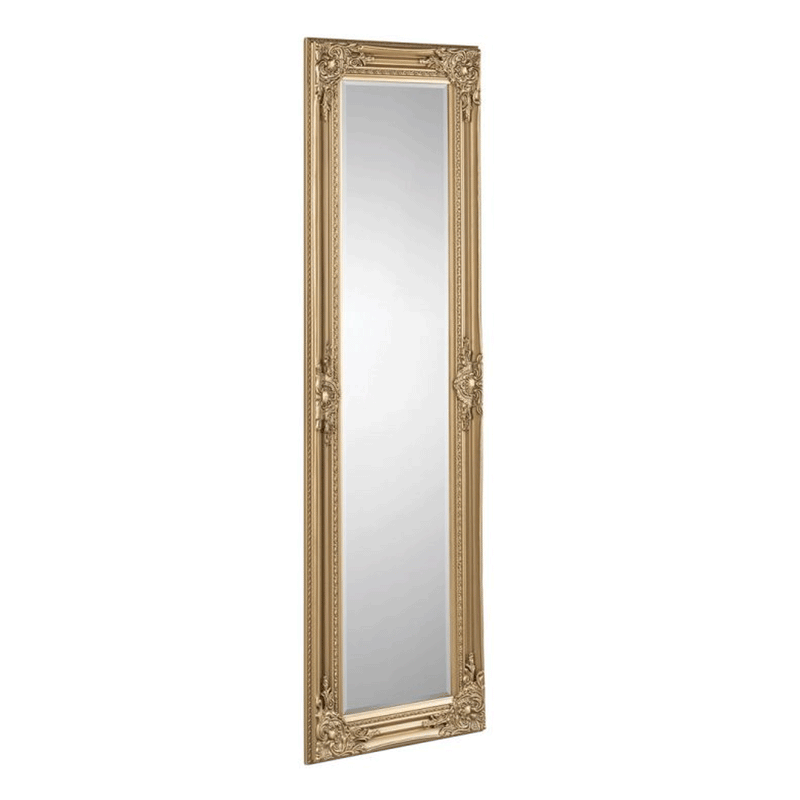 Palais Gold Wooden Dresser Long Wall Mirror by Lavishway | Wall Mirrors-61298
