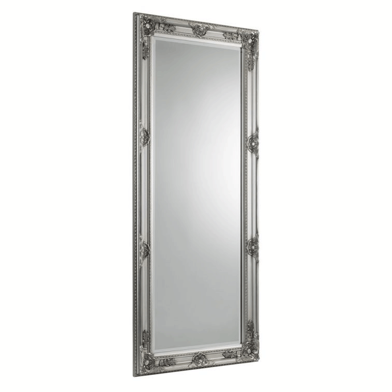 Palais Pewter Effect Lean Dresser Wall Mirror by Lavishway | Wall Mirrors-61264