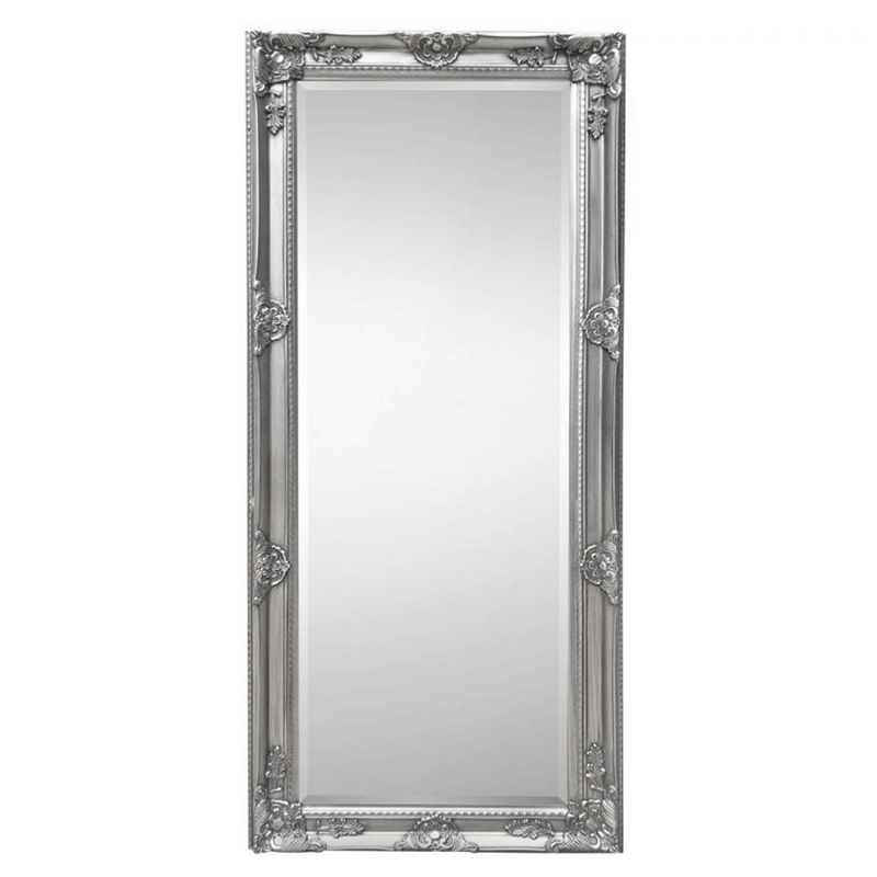 Palais Pewter Effect Lean Dresser Wall Mirror by Lavishway | Wall Mirrors-61263