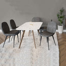 Pamina Faux Leather Dining Chair Set of 2 by Lavishway | Dining Chairs-23028