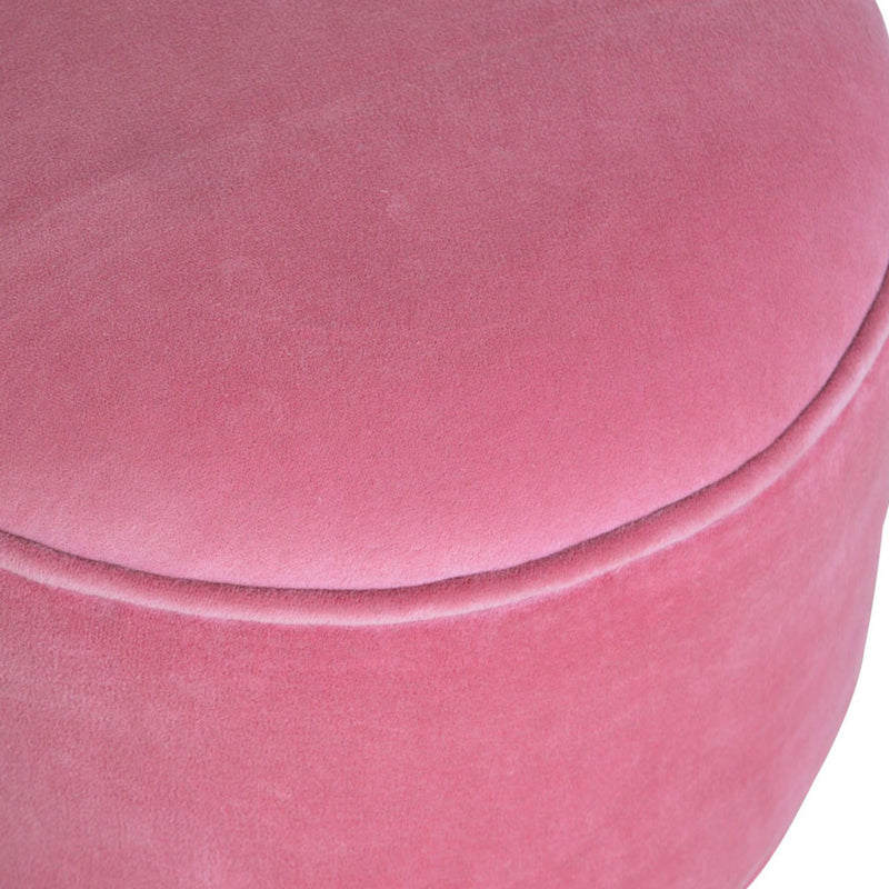 Paola Nordic Style Pink Velvet Footstool by Lavishway | Footstool-57958