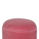 Paola Nordic Style Pink Velvet Footstool by Lavishway | Footstool-57957