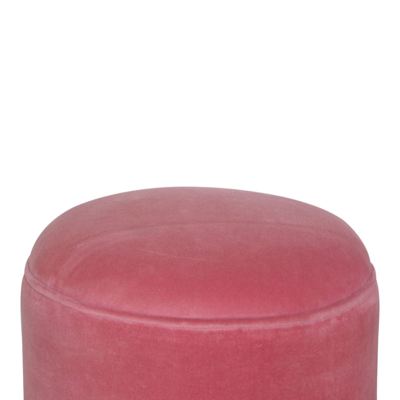 Paola Nordic Style Pink Velvet Footstool by Lavishway | Footstool-57957