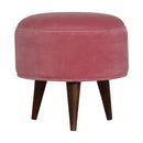 Paola Nordic Style Pink Velvet Footstool by Lavishway | Footstool-57951
