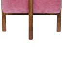 Paola Solid Wood Legs Pink Velvet Footstool by Lavishway | Footstool-57965