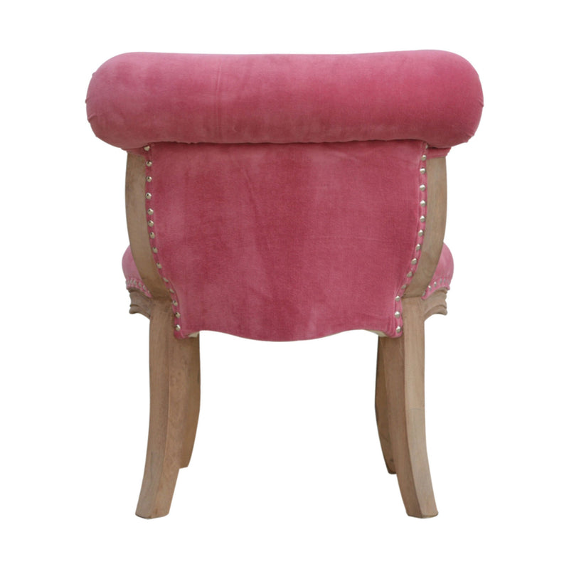 Paola Unique Pink Velvet Studded Chair by Lavishway | Bedroom Chairs-57932