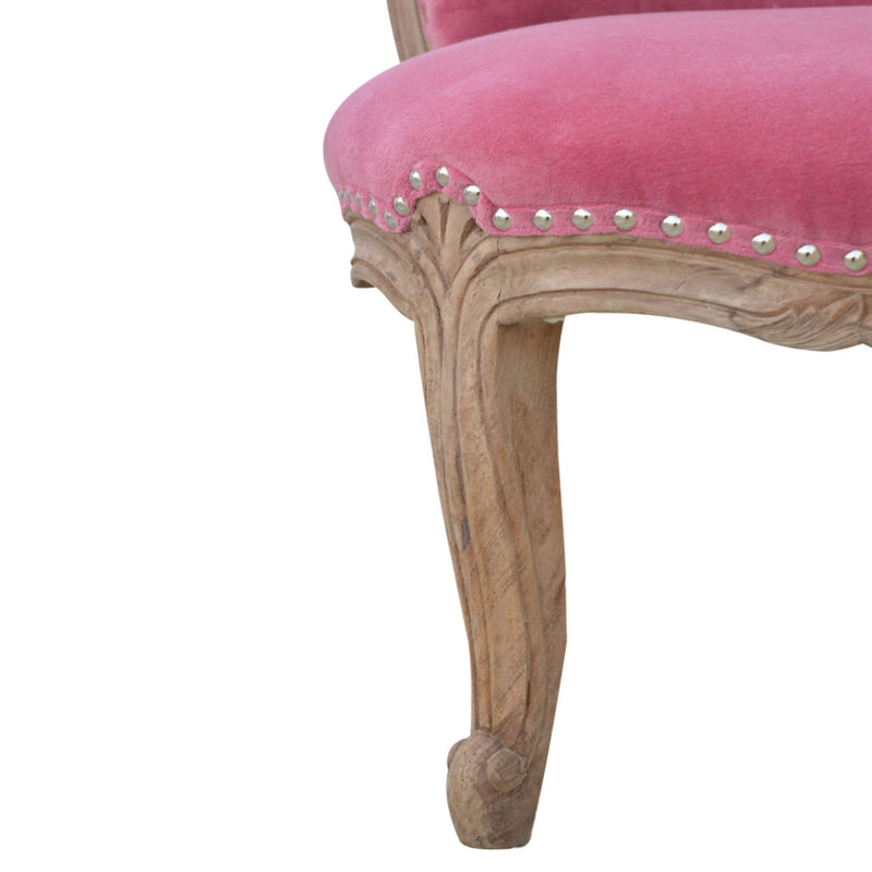 Paola Unique Pink Velvet Studded Chair by Lavishway | Bedroom Chairs-57936
