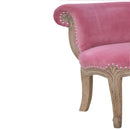 Paola Unique Pink Velvet Studded Chair by Lavishway | Bedroom Chairs-57935