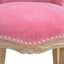 Paola Unique Pink Velvet Studded Chair by Lavishway | Bedroom Chairs-57934