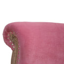 Paola Unique Pink Velvet Studded Chair by Lavishway | Bedroom Chairs-57933